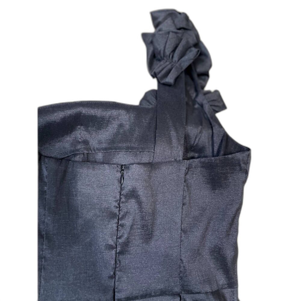 Vintage One-Shoulder Floral Embellishment Top - Black S - Picture 4 of 5